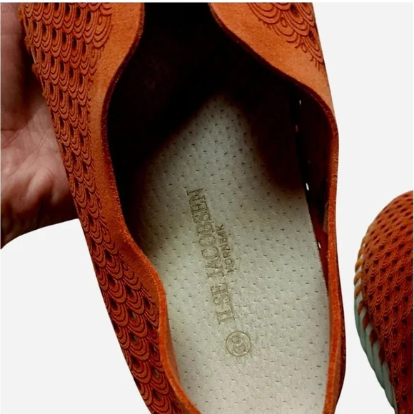 Ilse Jacobsen Orange Perforated Slip-On Flats - Picture 7 of 8